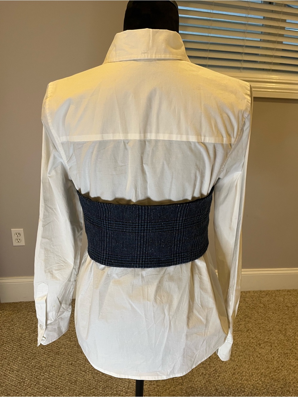 NWOT Veronica Beard Callen White Button-Down Shirt Tweed Bustier- size 6 - Picture 7 of 9